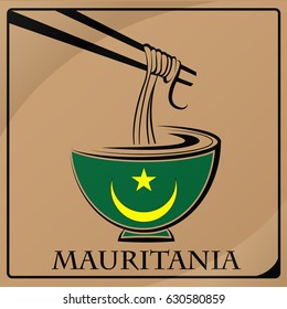 noodle logo made from the flag of Mauritania