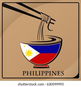 noodle logo made from the flag of Philippines