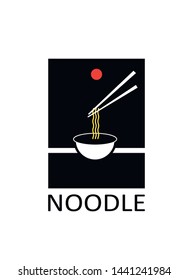 The noodle logo on a black background