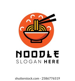 noodle logo ramen with bowl and chopstick simple design