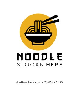 noodle logo ramen with bowl and chopstick simple design