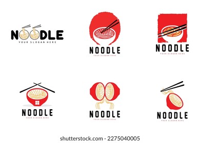 Noodle Logo, Ramen Vector, Chinese Food, Fast Food Restaurant Brand Design, Product Brand, Cafe, Company Logo