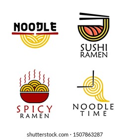 noodle logo set in vector 