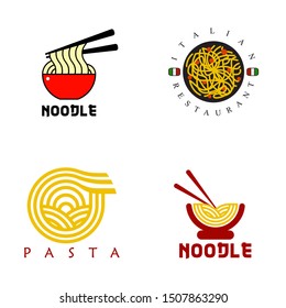 noodle logo set in vector 