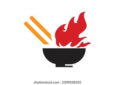 Noodle logo template, Chinese food vector design, Vector illustration
