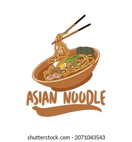  noodle logo template. creative logo design for 
asian food logo or other design .vector illustration 