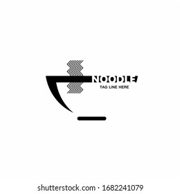 Noodle logo template design vector.