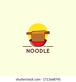 Noodle logo template illustration. Premium Vector