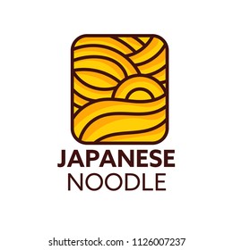 Noodle  logo template. japanese food vector design. Ramen noodles illustration