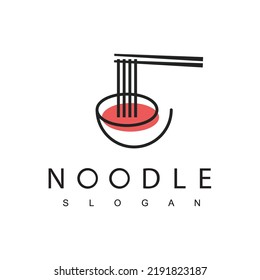 Noodle Logo Template, Modern Minimalist Concept Using Bowl And Noodle Icon