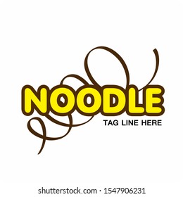 noodle logo and text design in black and yellow color