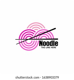 Noodle logo vector , design 
line noodle