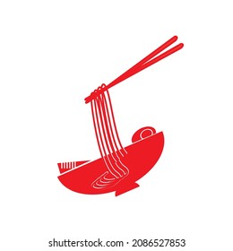 noodle logo vector design, minimalist ramen noodles for noodle shop logos, instant noodles and others