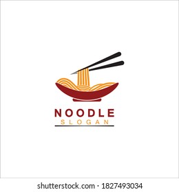 Noodle logo Vector Icon llustration design template.Suitable for any business related to ramen, noodles, fast food restaurants, Korean food, Japanese food or any other business on a white background.