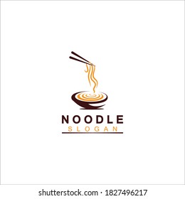 Logo de Noodle Vector Icono plantilla de diseño de la ilustración.Ideal para cualquier negocio relacionado con ramen, fideos, restaurantes de comida rápida, comida coreana, comida japonesa o cualquier otro negocio con un fondo blanco.