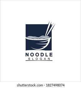Noodle logo Vector Icon llustration design template.Suitable for any business related to ramen, noodles, fast food restaurants, Korean food, Japanese food or any other business on a white background.