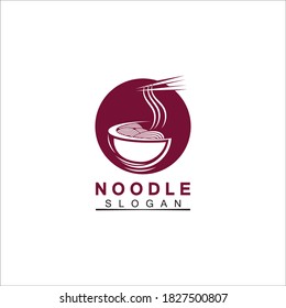 Noodle logo Vector Icon llustration design template.Suitable for any business related to ramen, noodles, fast food restaurants, Korean food, Japanese food or any other business on a white background.