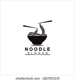 Noodle logo Vector Icon llustration design template.Suitable for any business related to ramen, noodles, fast food restaurants, Korean food, Japanese food or any other business on a white background.