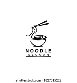 Noodle logo Vector Icon llustration design template.Suitable for any business related to ramen, noodles, fast food restaurants, Korean food, Japanese food or any other business on a white background.