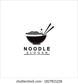 Logo de Noodle Vector Icono plantilla de diseño de la ilustración.Ideal para cualquier negocio relacionado con ramen, fideos, restaurantes de comida rápida, comida coreana, comida japonesa o cualquier otro negocio con un fondo blanco.