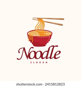 Noodle logo vector traditional japanese food ramen noodles restaurant brand silhouette design template