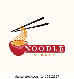 Noodle logo vector traditional japanese food ramen noodles restaurant brand silhouette design template