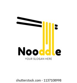 Noodle Logotype design with chopsticks 