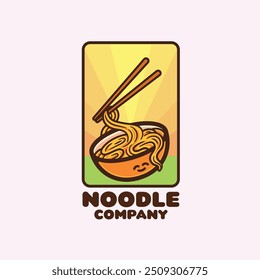 Noodle mascot cartoon character logo design