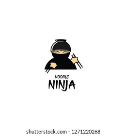 noodle ninja ramen tamplate logo vector 
 icon symbol