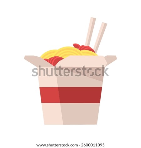 Noodle on an isolated background. Vector illustration in a flat style