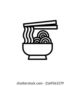 Noodle With Outline Icon Vector 