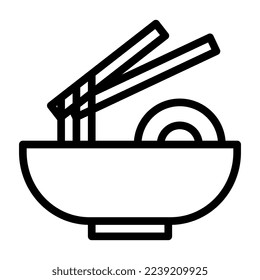noodle outline illustration vector and logo new year icon perfect. Icon sign from modern collection for mobile concept and web.