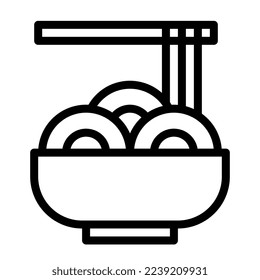 Noodle Umriss-Vektorgrafik und Logo neues Jahr Symbol perfekt. Symbol aus der modernen Kollektion für mobiles Konzept und Web.