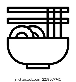 noodle outline illustration vector and logo new year icon perfect. Icon sign from modern collection for mobile concept and web.