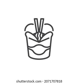 Icono de la línea del paquete de fideos. signo de estilo lineal para concepto móvil y diseño web. Icono vectorial del contorno del fideo de extracción. Símbolo, ilustración del logotipo. Gráficos vectoriales