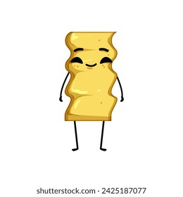 noodle pasta character cartoon. funny cute, face spaghetti, doodle comic noodle pasta character sign. isolated symbol vector illustration
