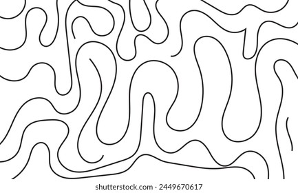 Noodle pasta seamless pattern vector background. Spaghetti curvy doodle pattern, Italian pasta background. Chinese abstract noodle pattern. ramen design black food wallpaper. Vector illustration. EPS