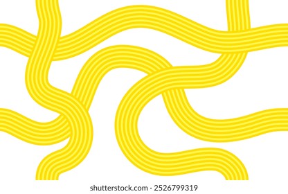 Noodle pattern background. Italian pasta, asian, japan or chinese food. Intricate swirls of noodles, textiles or packaging. Culinary creativity, food art, kitchen decor inspiration vector illustration