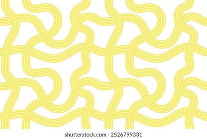 Fundo de padrão de macarrão. Massa italiana, comida asiática, japão ou chinesa. Redemoinhos intrincados de massas, têxteis ou embalagens. Criatividade culinária, arte alimentar, decoração da cozinha inspiração ilustração vetorial
