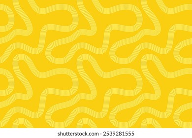 Fundo de padrão de macarrão. Massa italiana, comida asiática, japão ou chinesa. Redemoinhos intrincados de massas, têxteis ou embalagens. Criatividade culinária, arte alimentar, decoração da cozinha inspiração ilustração vetorial