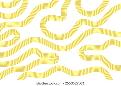 Noodle pattern background. Italian pasta, asian, japan or chinese food. Intricate swirls of noodles, textiles or packaging. Culinary creativity, food art, kitchen decor inspiration vector illustration