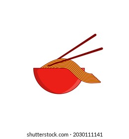 Noodle ramen icon design template vector isolated