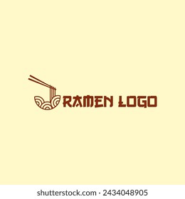 Plantilla de vector de diseño de logotipo de icono de ramen de fideos. Ilustración vectorial.