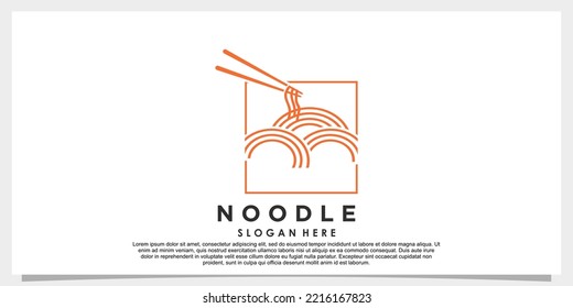noodle ramen logo design vector with creative concept