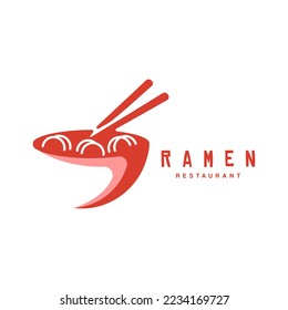 Noodle and ramen logo design vector template.