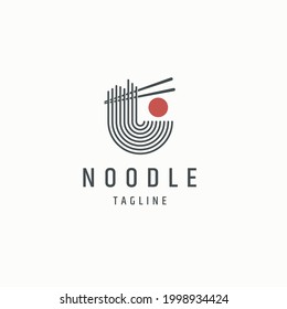 Noodle ramen logo icon design template vector