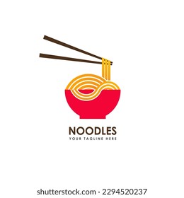 Noodle Ramen Logo Vector Icon For Restaurant. Japanese ramen vector illustration