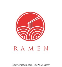 noodle or ramen logo vector illustration. asian noodles concept logos.