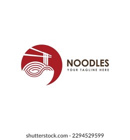 Vector con el logotipo Noodle Ramen. Ilustración vectorial de Ramen japonés