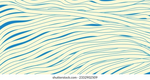 Noodle Ramen Pattern background. Pasta food texture spaghetti geometric. Abstarct ramen ornament. Flat vector illustartion. Wave texture background